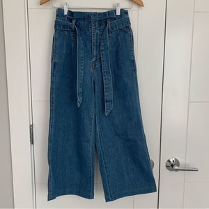 Madewell Paperbag Wide Leg Waist Tie Crop Jean 24